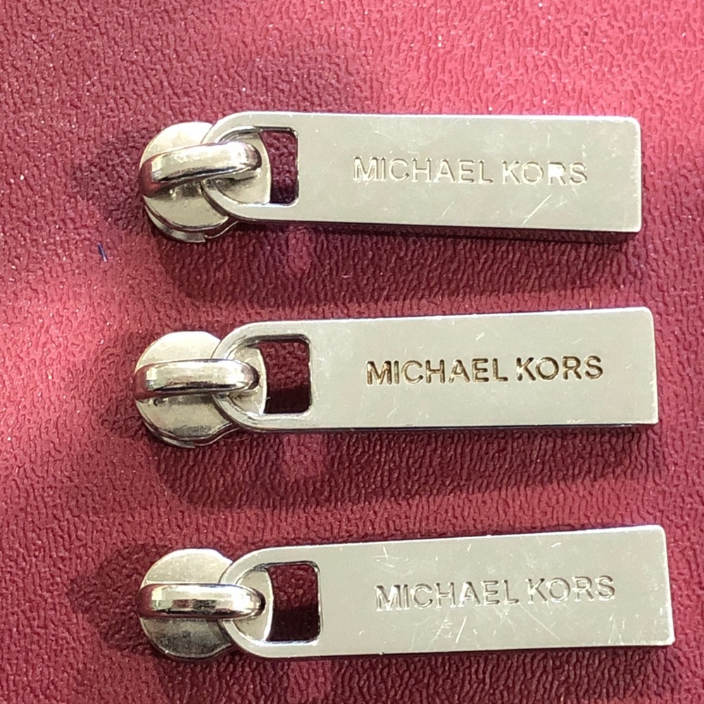 Michael Kors Silver-tone Zipper Pulls W/Slide Set of Three replacement repair